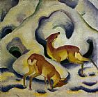 Rehe im Schnee
